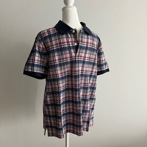 Brooks Brothers Navy and Red Plaid Polo Shirt